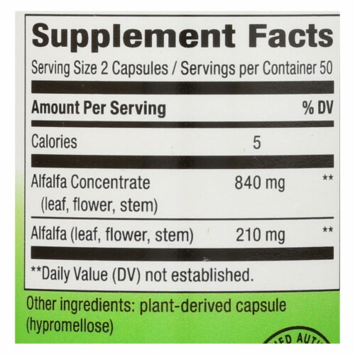 Nature's Way - Alfa-Max Concentrate - 100 Capsules Perspective: back