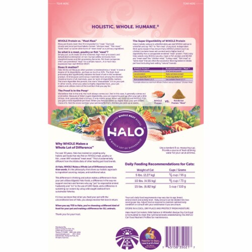 Halo Adult Cat Pour Chats - Holistic Wild Salmon and Whitefish - 6 lb Perspective: back