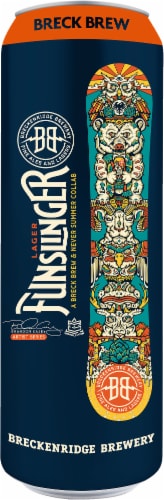 Breckenridge Brewery Funslinger Never Summer Lager Beer Perspective: back