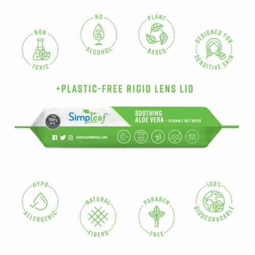 Simpleaf Aloe Vera Flushable Wipes Perspective: back