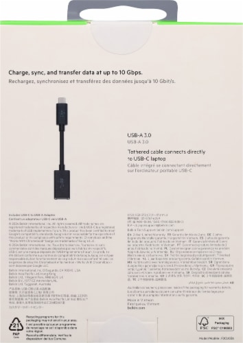 Belkin USB-A to USB-C Adapter - Black Perspective: back