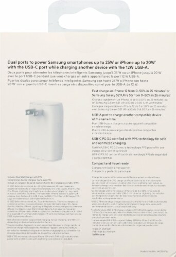 Belkin 37W USB Wall Charger with PPS - White Perspective: back