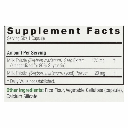 Nature's Answer - Milk Thistle Seed Extract - 120 Vegetarian Capsules Perspective: back