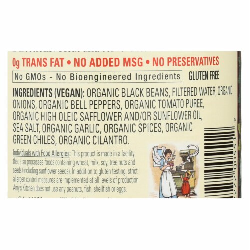 Amy's - Organic Refried Black Beans - Case of 12 - 15.4 oz. Perspective: back