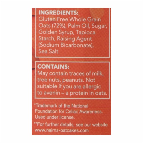Nairn's - Cookie Gluten Free Oat Grahams Original - Case of 6-5.64 oz. Perspective: back