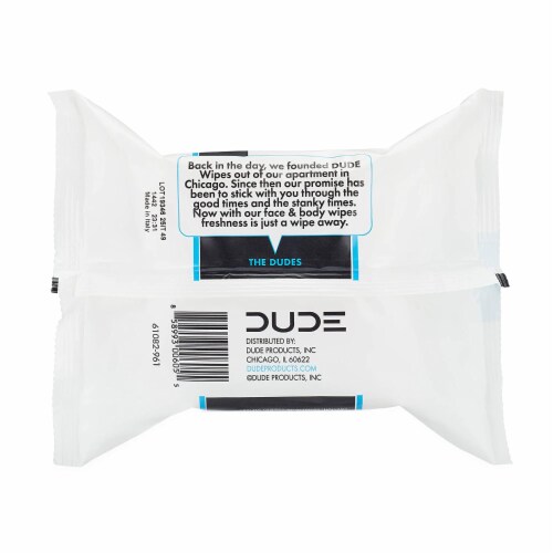 Dude Wipes - Face Wipes - Fragrance Free - 30 ct. Perspective: back