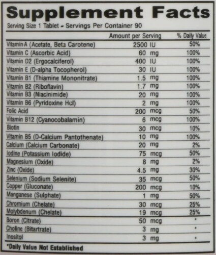 Deva Vegan Vitamins - Multivit Tny Tablets W/o Iron - 90 Tablets Perspective: back