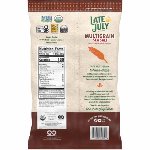 Late July Sea Salt Multigrain Tortilla Chips Perspective: back