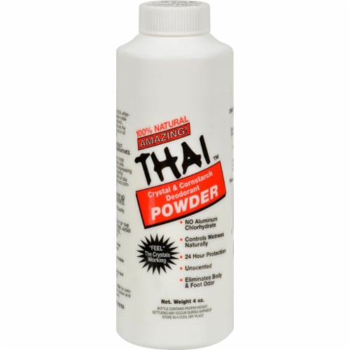 Thai Deodorant Stone Crystal And Corn Starch Deodorant Body Powder - 3 oz. Perspective: back