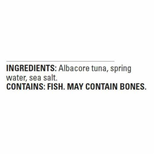 Natural Sea Wild Albacore Tuna Pouch, Salted, Solid White - Case of 12 Pouches Perspective: back