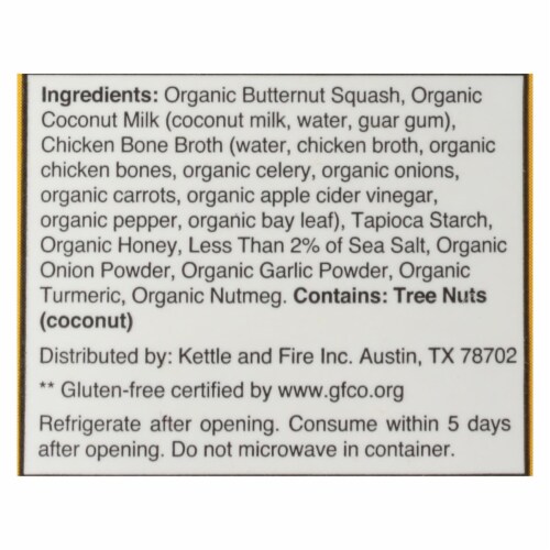 Kettle and Fire Soup - Butternut Squash Soup - Case of 6 - 16.9 oz. Perspective: back