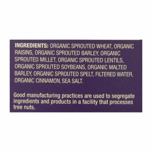 Organic - Ezekiel 4-9 - Sprouted Whole Grain - Cinnamon Raisin - 16 oz - case of 6 Perspective: back