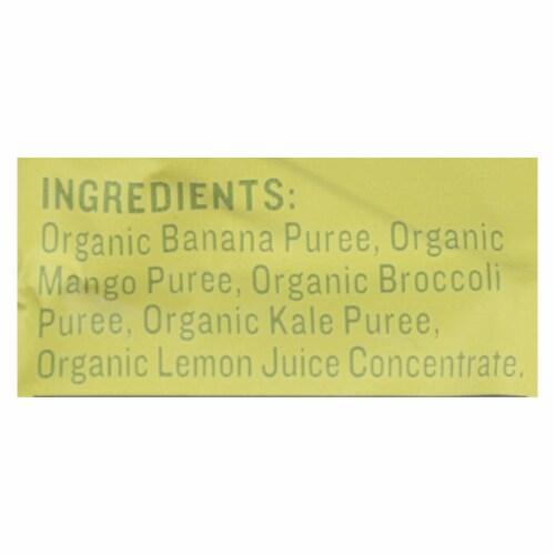 Veggie Snacks - Kale Broccoli and Mango with Banana - Case of 10 - 4.4 oz. Perspective: back