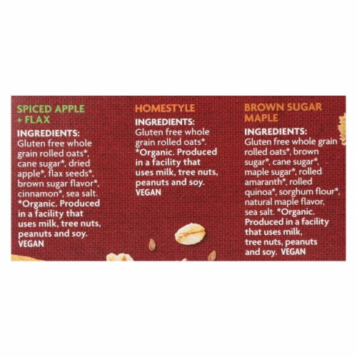 Nature's Path Organic Hot Oatmeal - Variety Pack - Case of 6 - 11.3 oz. Perspective: back
