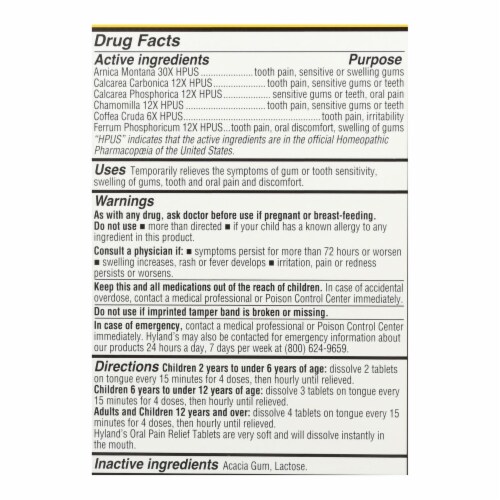 Hylands Homeopathic - 4kids Pain Relf Oral - 1 Each - 125 TAB Perspective: back