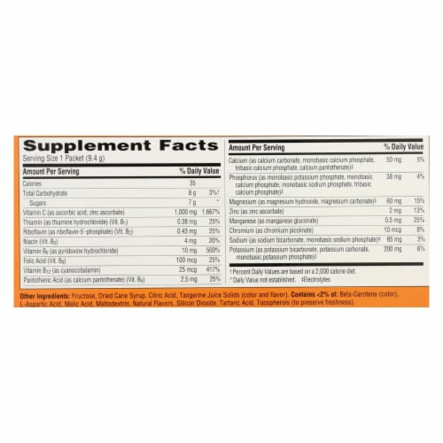Alacer - Emergen-C Vitamin C Fizzy Drink Mix Tangerine - 1000 mg - 30 Packets Perspective: back
