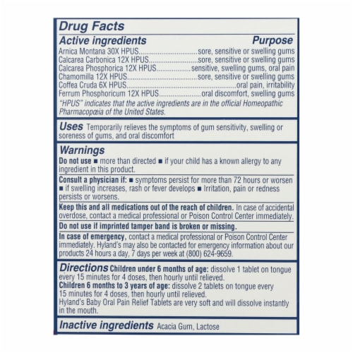 Hylands Homeopathic - Baby Oral Pain Relief - 1 Each - 125 TAB Perspective: back