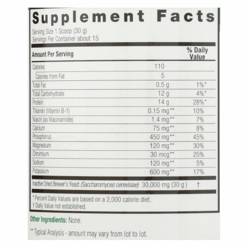 Nature's Answer - Brewers Yeast - Gluten Free - 16 oz. Perspective: back