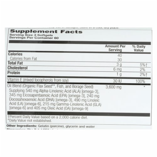 Natural Life Pet Products - Total Efa 1200 Mg - 1 Each-180 SGEL Perspective: back