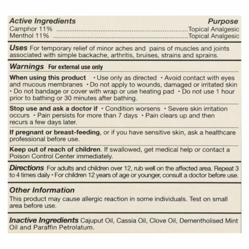 Tiger Balm Pain Relieving Ointment Ultra Strength - Non-Staining - 1.7 oz. Perspective: back