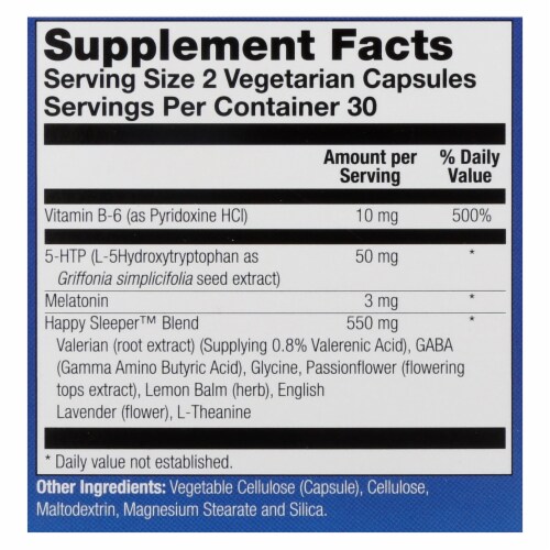 Natural Balance Happy Sleeper - 60 Vegetarian Capsules Perspective: back