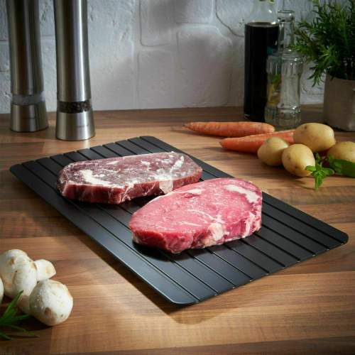 Fast Defrost Tray Fast Thaw Frozen Food Meat Fruit Quick Defrosting Plate Board Defrost Tray Perspective: back