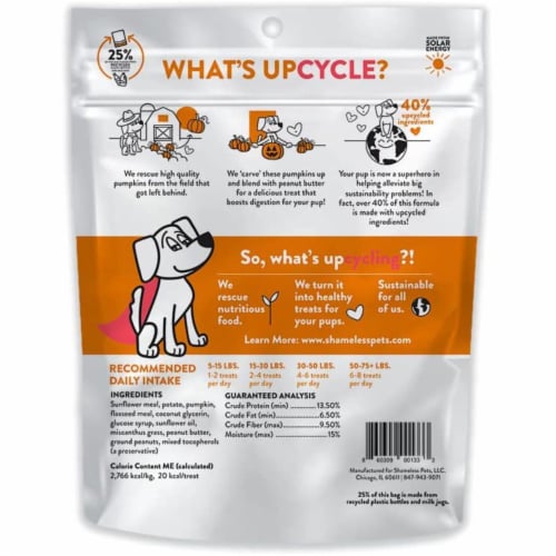 Natural, Grain-Free Dog Biscuits | Made w/Upcycled Ingredients in USA | Pumpkin Nut Partay Perspective: back