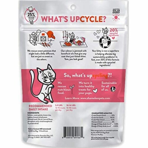 Cat Treats - Crunchy Treats for Cats with Catnip, Coat, & Digestive Support, Yam Good Salmon Perspective: back
