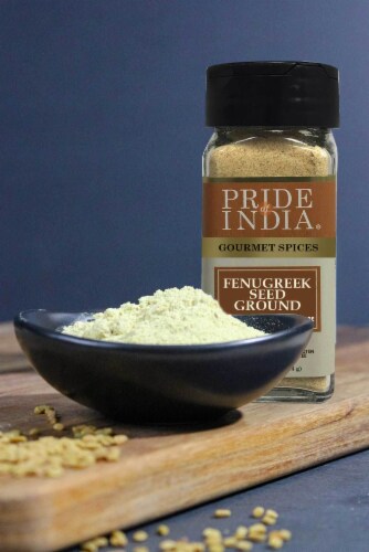 Pride of India Fenugreek Seed Ground 2.8 oz. Small Dual Sifter Jar Perspective: back