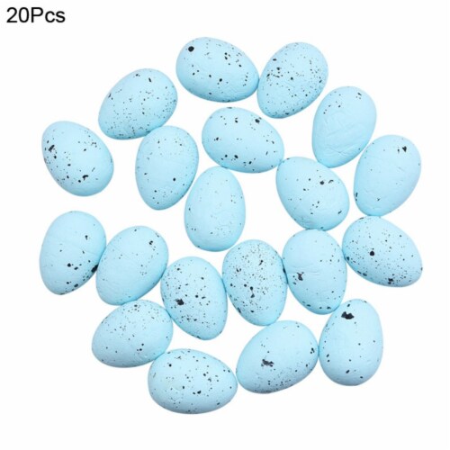 DIY Craft 20pcs Foam Easter Eggs - 2x3cm/0.8x1.2 Inch Painted Pigeon Bird Eggs - Happy Easter Perspective: back