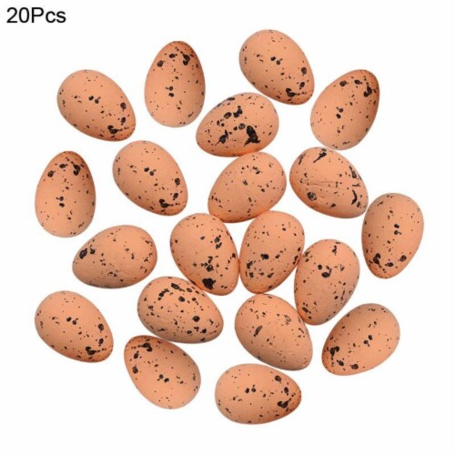 DIY Craft 20pcs Foam Easter Eggs - 2x3cm/0.8x1.2 Inch Painted Pigeon Bird Eggs - Happy Easter Perspective: back