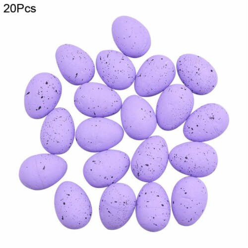DIY Craft 20pcs Foam Easter Eggs - 3x4cm/1.2x1.6 Inch Painted Pigeon Bird Eggs - Happy Easter Perspective: back