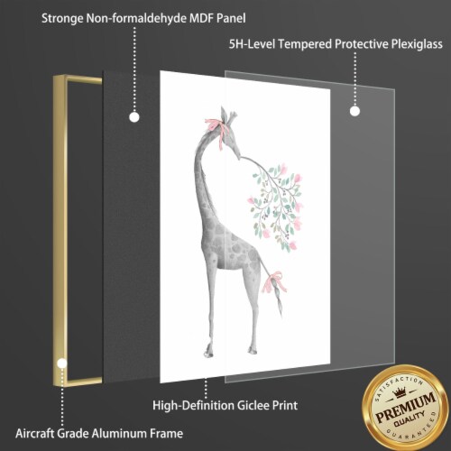 Framed Canvas Wall Paintings-Elephant & Giraffe Nursery Wall-Aesthetic Prints for Décor Perspective: back