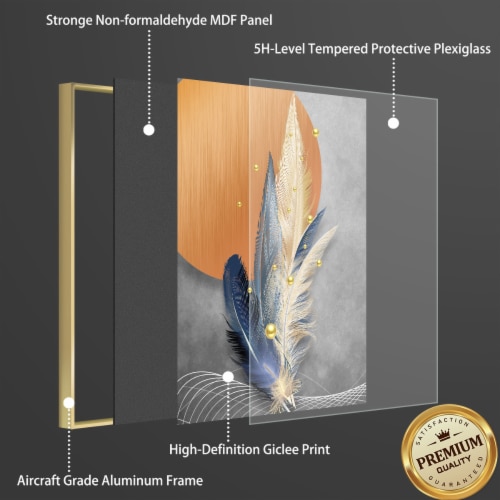Framed Canvas Wall Paintings - Feather Beauty Style 2 - Aesthetic Prints for Interior Décor Perspective: back