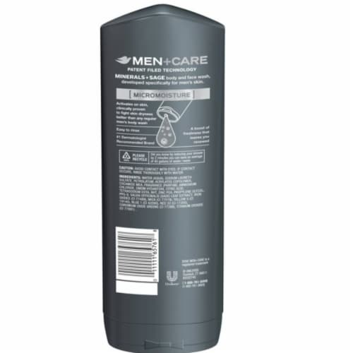Men+Care Elements Minerals and Sage Body Wash; 18 fl. Oz. Perspective: back