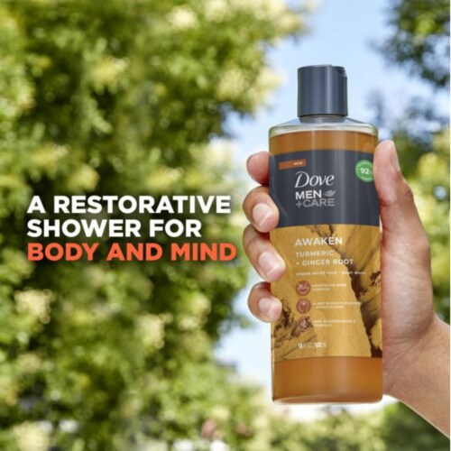 Men+Care Liquid Face + Body Wash for Men Awaken Turmeric + Ginger Root; 18 oz Perspective: back