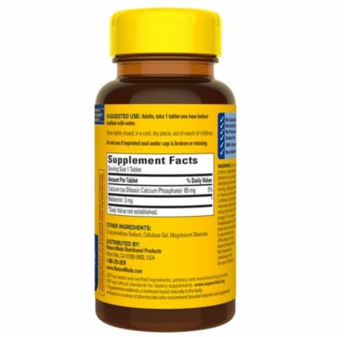 Melatonin 3mg with L-Theanine 200 mg Softgels; 60 Count Perspective: back