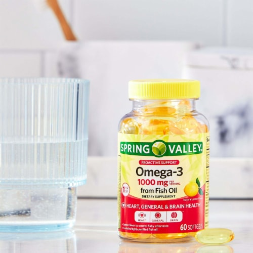 Spring Valley Proactive Support Omega 3 Fish Oil Dietary Supplement 1000 Mg 60 Count 60 Softgels Mariano s