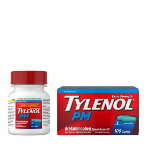 PM Extra Strength Pain Reliever & Sleep Aid Caplets Perspective: back