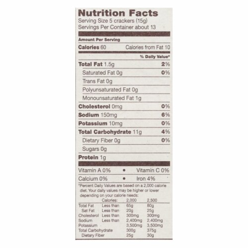 Back To Nature Crackers - Organic - Classic Saltine - 7 oz - case of 6 Perspective: back