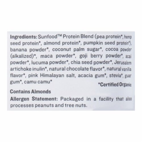Sunfood - Smoothie Chocolate Sprfd - 1 Each-8 OZ Perspective: back