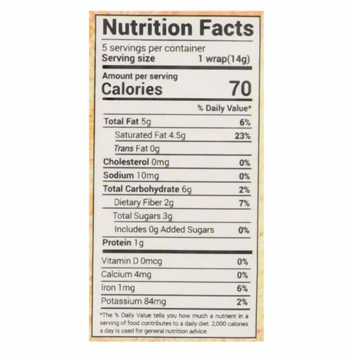 Nuco Organic Coconut Wraps - Case Of 12 - 2.47 Oz Perspective: back