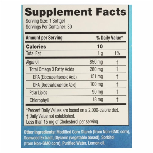 Iwi - Supp Alge Epa/dha Omega3 - EA of 1-30 SGEL Perspective: back