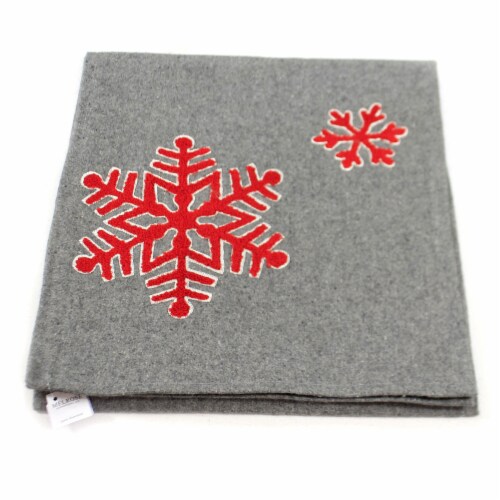 Christmas Snowflake Table Runner. Fabric Christmas Wool 77630 Perspective: back