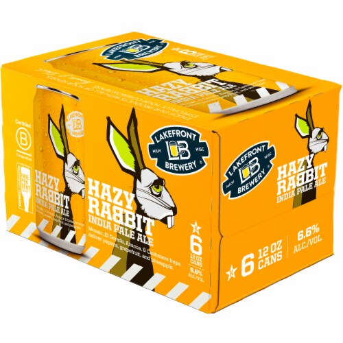 Lakefront Hazy Rabbit IPA Can Beer Perspective: back