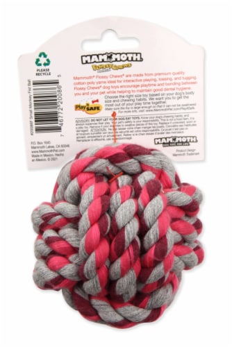 Mammoth® Flossy Chews® Small Monkey Fist Ball Dog Toy Perspective: back