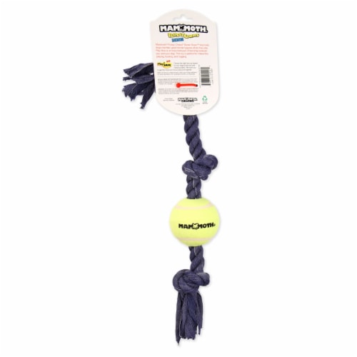 Mammoth® Floss Chews® Denim Rope 3 Knot Tug Dog Toy with Ball Perspective: back