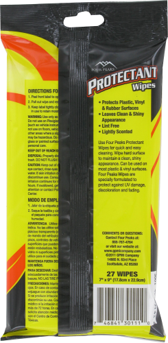 Four Peaks Protectant Wipes Perspective: back