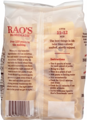 Rao's Homemade® Rigatoni Pasta Noodles Perspective: back