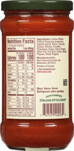 Rao's® Tomato Basil Soup Perspective: back